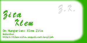 zita klem business card